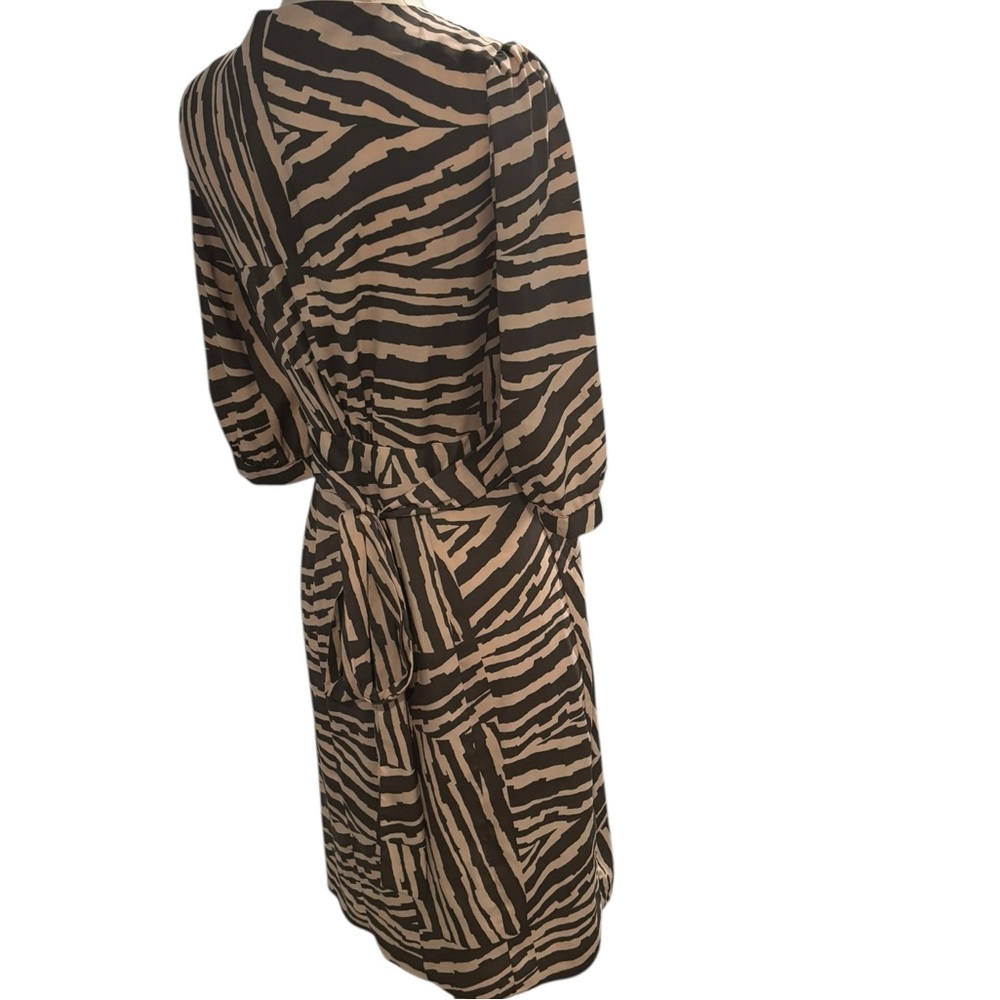 NWT Banana Republic Pink/Brown Zebra Print Wrap Dress-size 6 - Picture 3 of 8